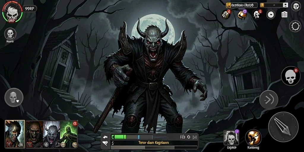 Screenshot game 99RP menampilkan suasana mencekam dan grafis yang mengesankan.