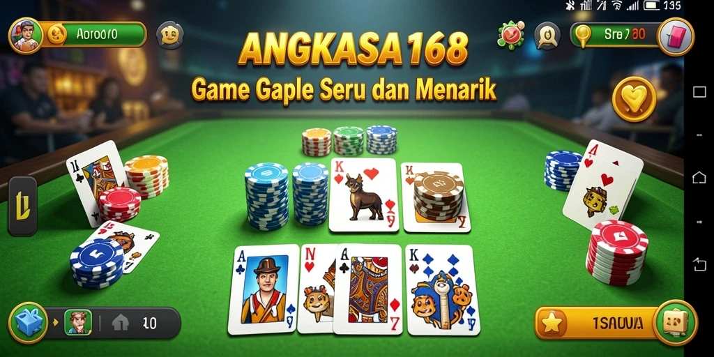 Tampilan gameplay seru ANGKASA168 saat bermain Gaple bersama teman.