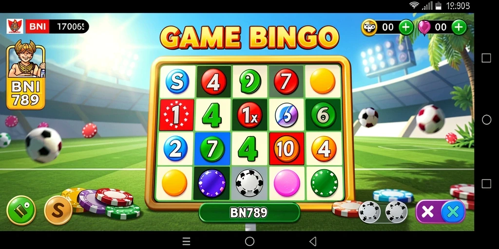 Tampilan gameplay seru dari BNI789 dengan kartu Bingo.