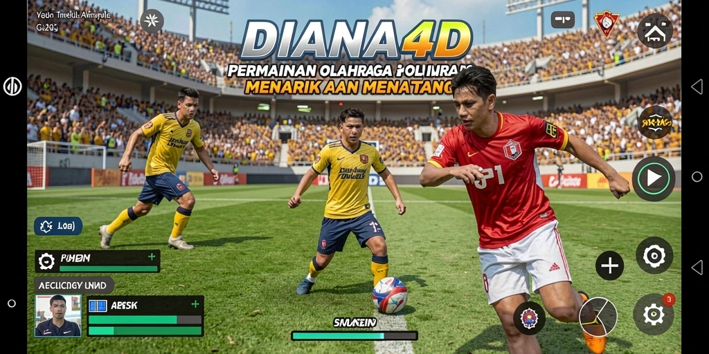 Screenshot gameplay DIANA4D menampilkan aksi olahraga yang intens.