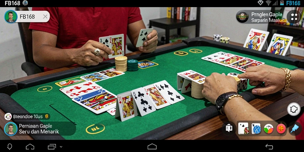 Tampilan gameplay seru permainan Gaple di FB168.
