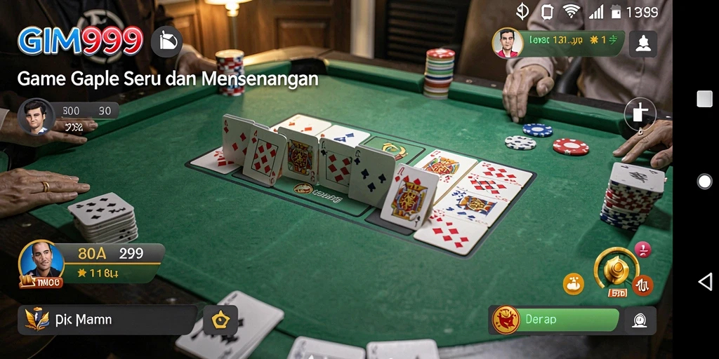 Tampilan gameplay seru GIM999 yang penuh strategi Gaple.