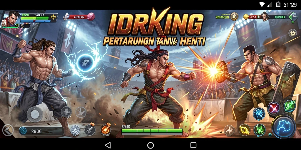 Tampilan gameplay menegangkan dari IDRKING saat pertarungan berlangsung.