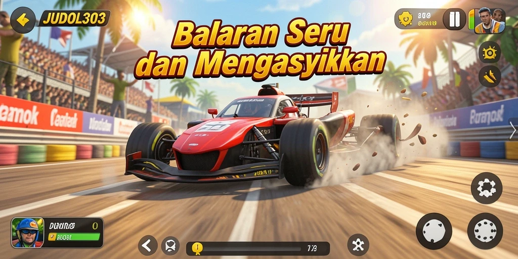 Gameplay seru dalam JUDOL303 dengan balapan yang mendebarkan.