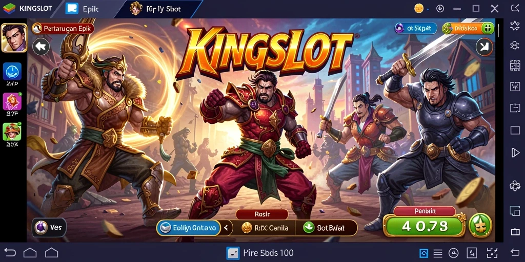 Tampilan gameplay Fighting KINGSLOT yang seru dan penuh aksi.