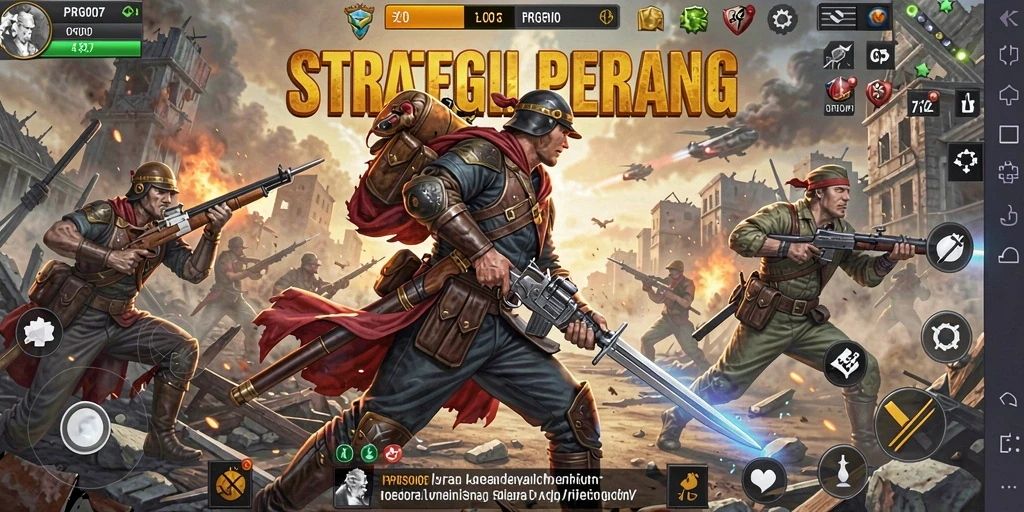 Tampilan gameplay yang menegangkan dalam strategi pertempuran.