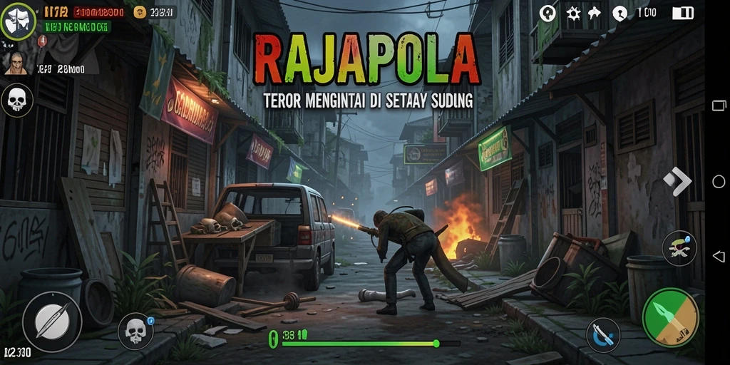 Screenshot gameplay menampilkan aksi menegangkan dalam RAJAPOLA.