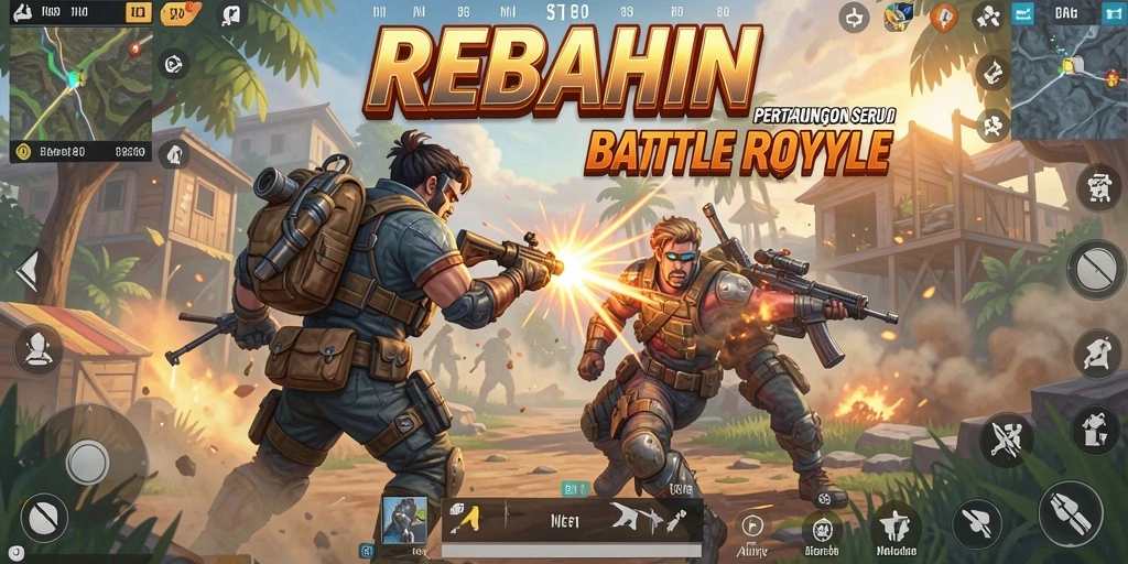 Gameplay seru REBAHIN dengan aksi Battle Royale yang intens.