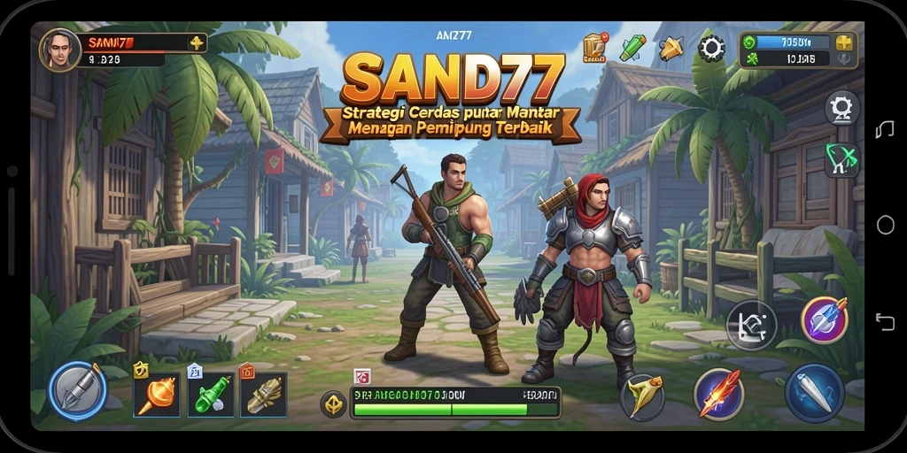 Tampilan gameplay mendebarkan di <strong>SAND77</strong> yang menantang strategi pemain.