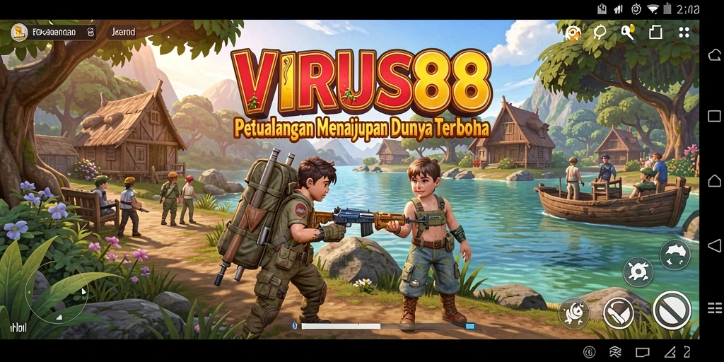 Gameplay VRUS88 yang penuh petualangan dan eksplorasi.