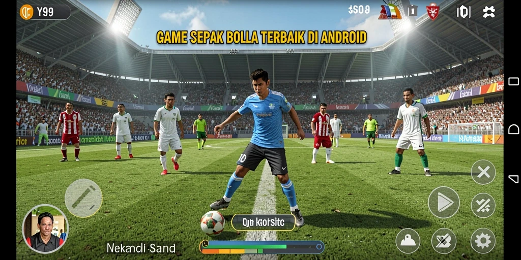 Tampilan gameplay Y89 yang menegangkan dan realistis dalam pertandingan sepak bola.